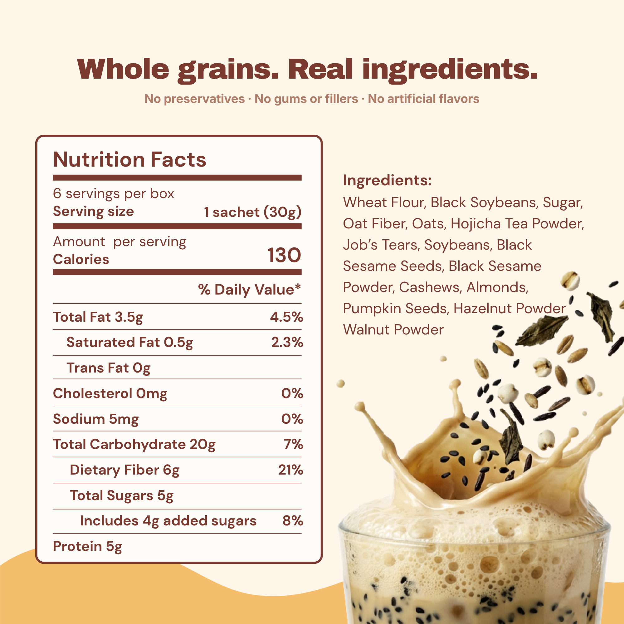 Hojicha Sesame Float